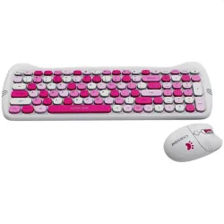 Canyon HSET-W6 HU Kitty Edition rózsaszín vezeték nélküli billentyűzet és egér