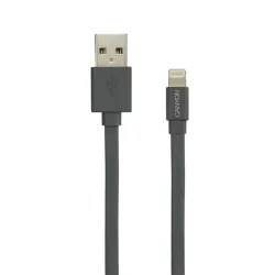 CANYON Charge & Sync MFI flat cable, USB to lightning, certified by Apple, 1m, 0.28mm, Dark gray