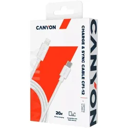 CANYON cable CFI-12 USB-C to Lightning 20W 2m White