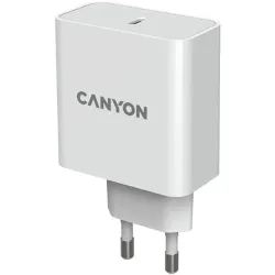 CANYON Hálózati Töltő, 1 portos, USB-C, 65W, fehér - CND-CHA65W01