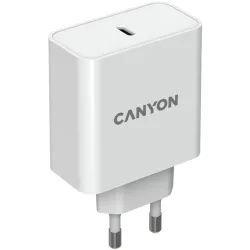 CANYON Hálózati Töltő, 1 portos, USB-C, 65W, fehér - CND-CHA65W01
