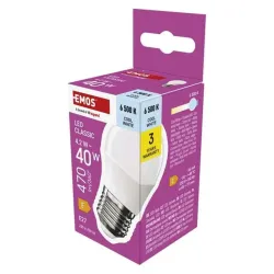 Emos ZQ6E24 E27/4,2 W (40 W)/470 lm/hideg fehér classic mini globe LED izzó