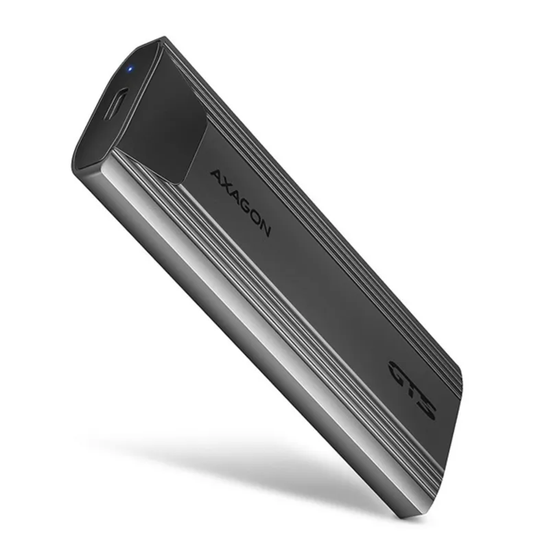 Axagon EEM2-GTS2 USB-C 3.2 Gen 2 M.2 NVMe/SATA szürke csavar nélküli külső SSD ház Axagon EEM2-GTS2 USB-C 3.2 Gen 2 M.2 NVMe/SATA szürke csavar nélküli külső SSD ház