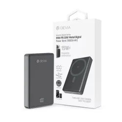 Devia ST107939 Extreme Speed Series Mini Metal Digital PD 20W 10.000 mAh szürke powerbank