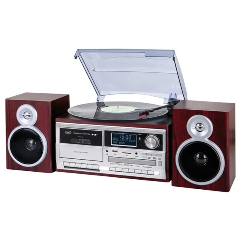 Trevi TT 1072 E fekete retro bakelit lemezjátszó/Mini HiFi rendszer Trevi TT 1072 E fekete retro bakelit lemezjátszó/Mini HiFi rendszer
