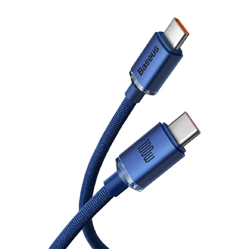 Baseus Crystal Shine Series CAJY000703 USB-C - USB-C 100 W, 2m, kék gyorstöltő kábel Baseus Crystal Shine Series CAJY000703 USB-C - USB-C 100 W, 2m, kék gyorstöltő kábel