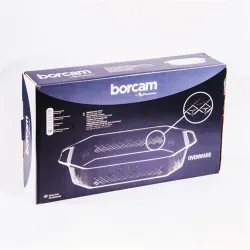 BORCAM hatszögletű hőálló üvegedény fogóval 2.750ml, 361*210*64mm