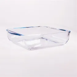 BORCAM négyzetes hőálló üvegedény fogóval  1.950ml, 256*220*60mm