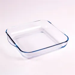 BORCAM négyzetes hőálló üvegedény fogóval 3.200ml, 318*283*60mm