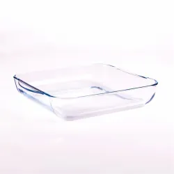 BORCAM négyzetes hőálló üvegedény fogóval 3.200ml, 318*283*60mm