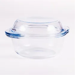 BORCAM ovális hőálló üvegedény tetővel, fogóval 840ml, 190*159*60mm