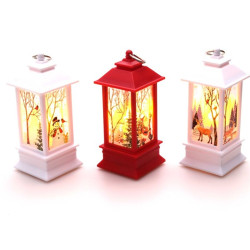 IRIS Karácsonyi Mikulás mintás 13x5,3x5,3cm LED-es piros lámpás (303-01)