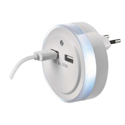 EMOS LED éjjeli fény + 2xUSB fehér (P3313)