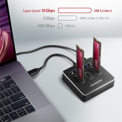 Dokkoló AXAGON ADSA-M2C 2X M.2 SSD fekete