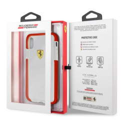 Ferrari iPhone X fényes, átlátszó kemény piros tok