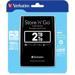 Verbatim Store n Go 2TB USB3.0 2,5" külső HDD fekete