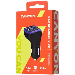 Canyon C-08 18W univerzális autós töltő adapter (USB-C PD)