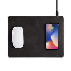 QUAZAR Wireless Mouse Pad - Egérpad bőrből, beépített vezeték nélküli Qi töltővel