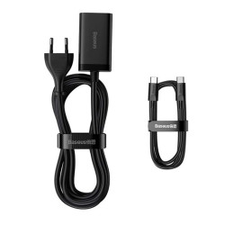 Baseus gyorstöltő GaN3 Pro 2x USB-C, 2x USB 65W fekete (CCGP040101)