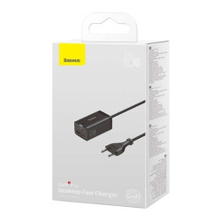 Baseus gyorstöltő GaN3 Pro 2x USB-C, 2x USB 65W fekete (CCGP040101)