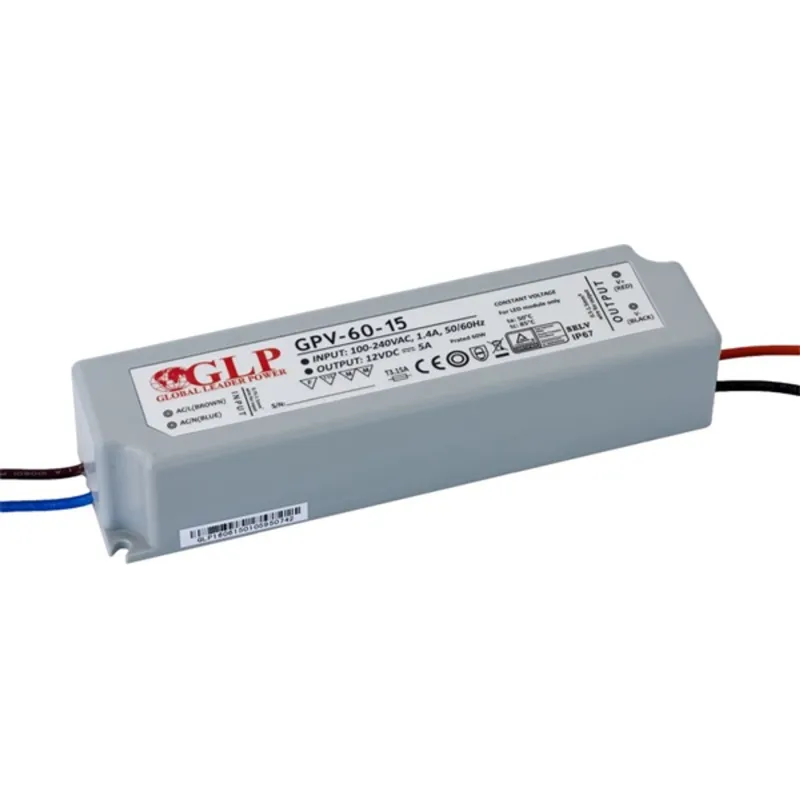 GLP GPV-60-15 15V/4A 60W IP67 LED tápegység GLP GPV-60-15 15V/4A 60W IP67 LED tápegység