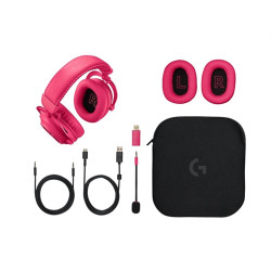 Fejhallgató Logitech Pro X 2 Lightspeed Wireless Bluetooth Gaming Headset rózsaszín
