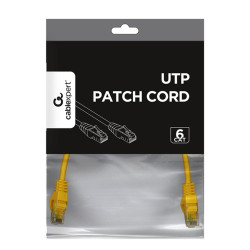 Gembird UTP CAT6 patch kábel 0.25m sárga  (PP6U-0.25M/Y)