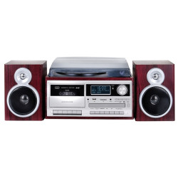Trevi TT 1072 E fekete retro bakelit lemezjátszó/Mini HiFi rendszer