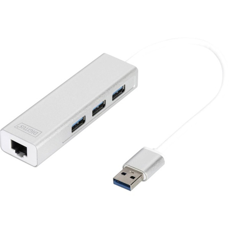 Digitus USB 3.0, 3-ports HUB & Gigabit LAN adapter Digitus USB 3.0, 3-ports HUB & Gigabit LAN adapter