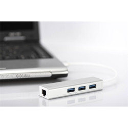 Digitus USB 3.0, 3-ports HUB & Gigabit LAN adapter