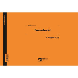 D.GEPJ.17/V/UJ A4 fekvő "Fuvarlevél" tömbös nyomtatvány