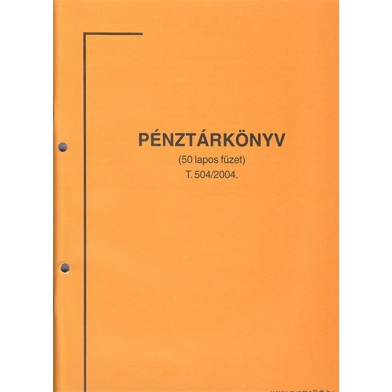 A.SZNY.504 A4 álló 50lapos "Pénztárkönyv" nyomtatvány A.SZNY.504 A4 álló 50lapos "Pénztárkönyv" nyomtatvány