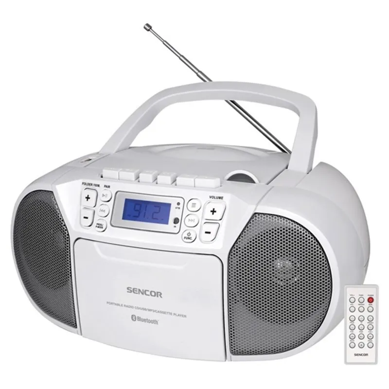 Sencor SPT 3907 W kazettás fehér CD-s rádió Sencor SPT 3907 W kazettás fehér CD-s rádió