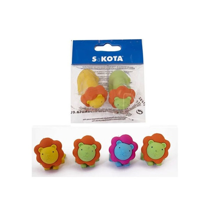 Sakota 3D oroszlán alakú 2db radír Sakota 3D oroszlán alakú 2db radír