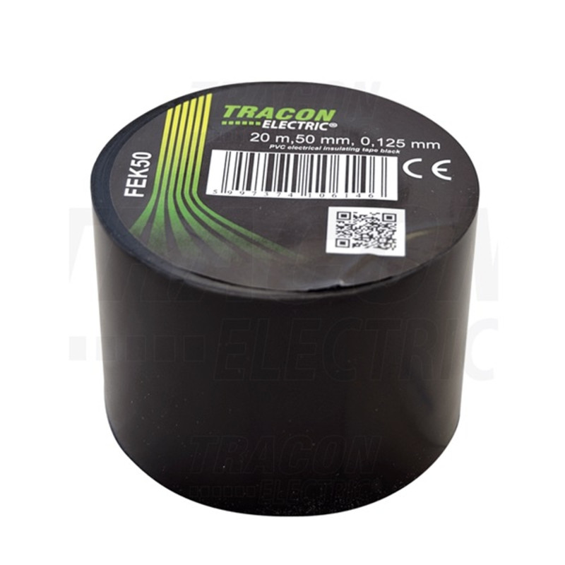 Tracon FEK50 20 mm x 50 m fekete szigetelőszalag Tracon FEK50 20 mm x 50 m fekete szigetelőszalag