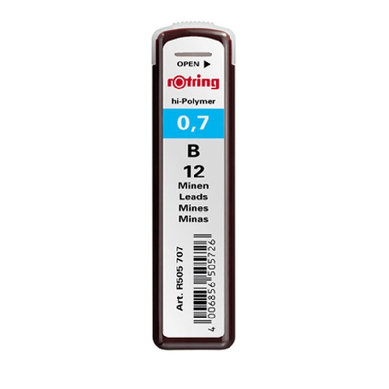 Rotring 0,7mm B 12db-os nyomósirón betét Rotring 0,7mm B 12db-os nyomósirón betét