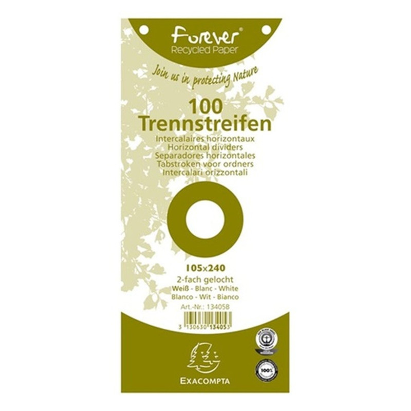 Exacompta 105x240mm 100db/cs fehér elválasztócsík Exacompta 105x240mm 100db/cs fehér elválasztócsík