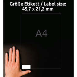 Avery L4736REV-25 45,7x21,2mm visszaszedhető 1440db-os etikett