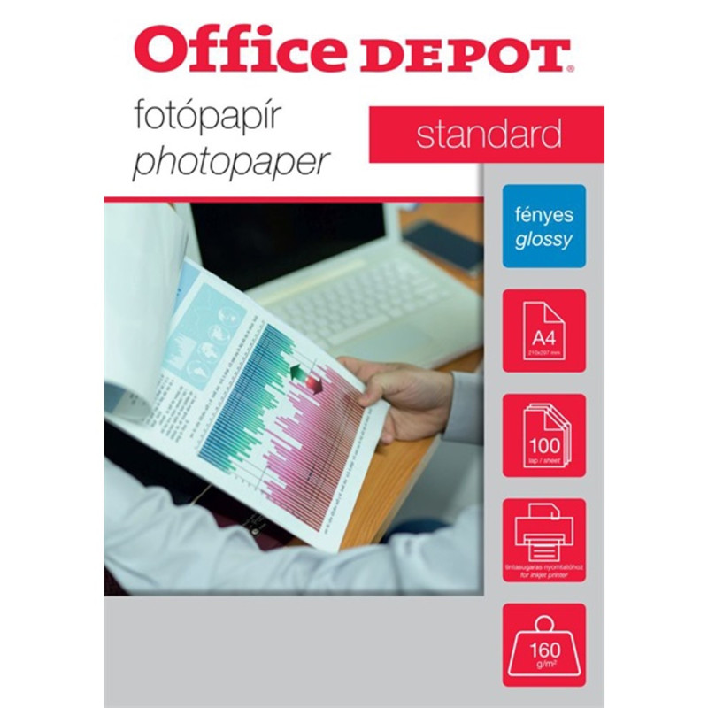 Office Depot Standard A4 160g fényes 100db fotópapír Office Depot Standard A4 160g fényes 100db fotópapír