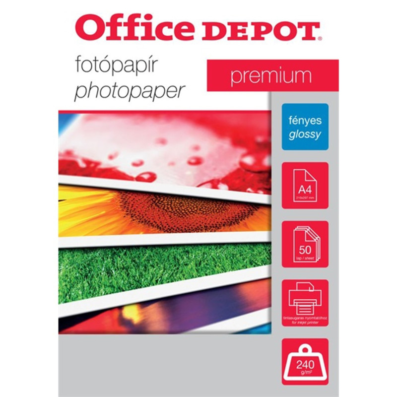 Office Depot Premium A4 240g fényes 50db fotópapír Office Depot Premium A4 240g fényes 50db fotópapír