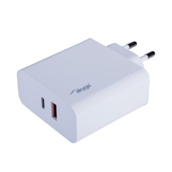 AKYGA Wall charger AK-CH-15 65W USB-A USB-C Quick Charge 3.0 5-20V 1.5-3.25A white