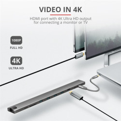 Trust Dalyx Aluminium 10-in-1 10-port USB-C dokkoló szürke