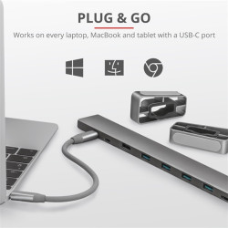 Trust Dalyx Aluminium 10-in-1 10-port USB-C dokkoló szürke