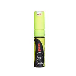 UNI Chalk Marker Pen PWE-8K Broad Chisel Tip - Fluorescent Yellow