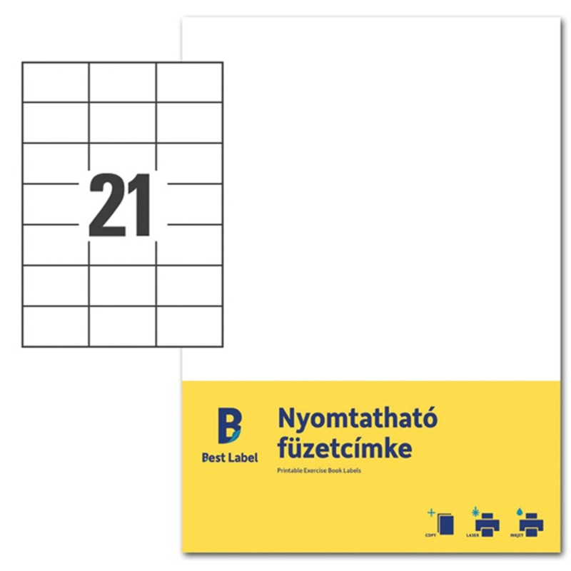 Avery ZF301-10 70x42,3mm nyomtatható fehér füzetcímke Avery ZF301-10 70x42,3mm nyomtatható fehér füzetcímke