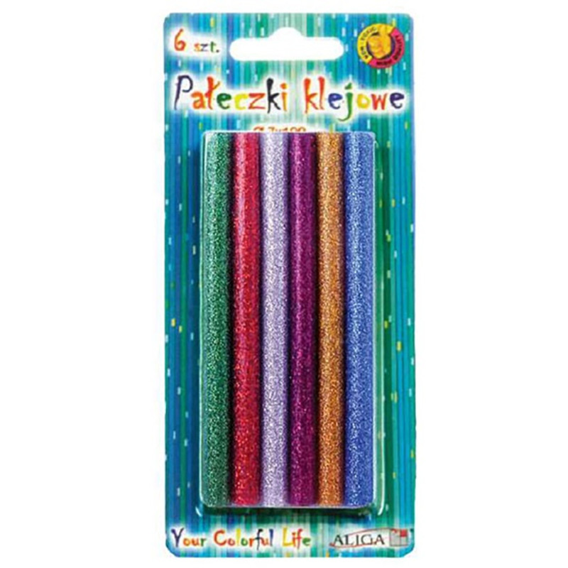 Aliga 6db-os 7mm vegyes glitteres ragasztórúd Aliga 6db-os 7mm vegyes glitteres ragasztórúd