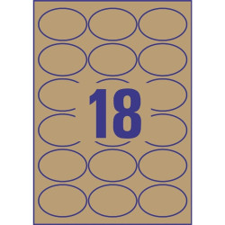 Avery 7103-25 63,5x42,3mm ovális újrahasznosított barna kraft etikett