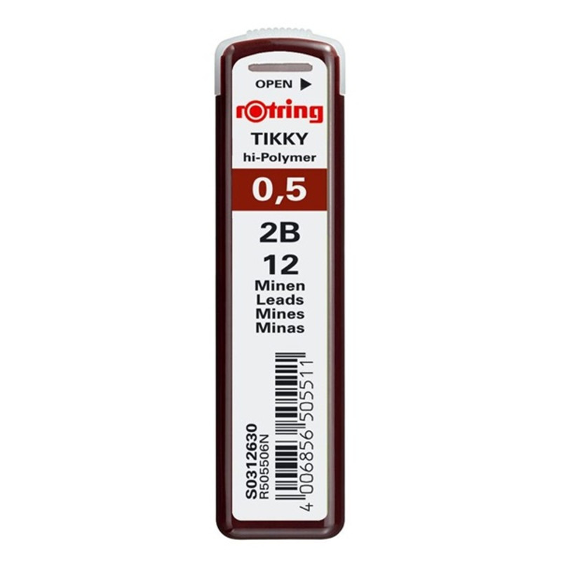 Rotring 0,5mm 2B 12db-os nyomósirón betét Rotring 0,5mm 2B 12db-os nyomósirón betét