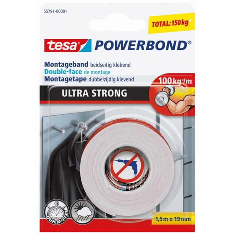 Tesa Extra Power 1,5mx19mm erős kétoldalú ragasztószalag Tesa Extra Power 1,5mx19mm erős kétoldalú ragasztószalag