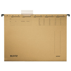 LEITZ Függőmappa, karton, A4,"Alpha Standard", natúr